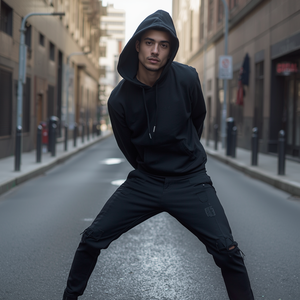 Sweat-shirt à capuche pour homme en coton molletonné, style décontracté streetwear avec personnalisation OEM ODM - Product Image 1