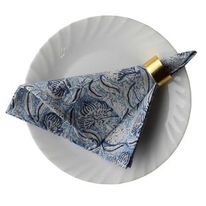 Vente flash - Serviettes de table en coton imprimées 45x45 cm, style classique rectangulaire, faites à la main, lavables en machine, 4 pièces, décoration de la maison - Product Image 3