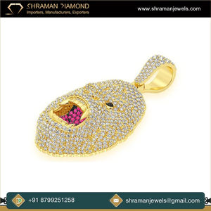 SHRAMAN DIAMOND Joyería Fina de Moda, Plata 925, Colgante Personalizado con Cara de Gorila de Dibujos Animados, Estilo Hip Hop, Diamante Cultivado en Laboratorio - Product Image 2