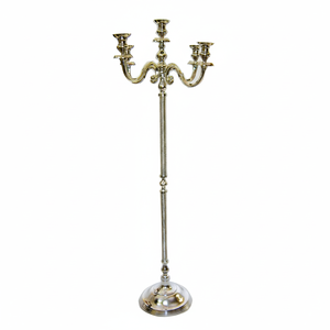 Dernier modèle de chandelier en aluminium or rose pour décoration de centre de table de mariage, bougeoir/pilier/candelabre - Product Image 5