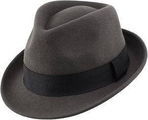 Chapeau Fedora Unisexe en Laine Grise 100% Style Formel Bande Réglable Quatre Saisons Usage Quotidien Adulte 56-58CM - Product Image 1