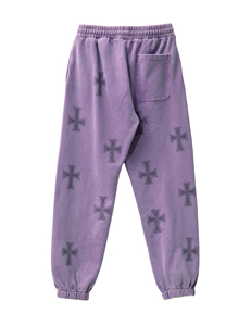 Conjunto de Chándal de Alta Calidad con Logotipo Estampado con Efecto Desgastado por el Sol y Pedrería para Hombre y Mujer, Conjunto de 2 Piezas - Product Image 6
