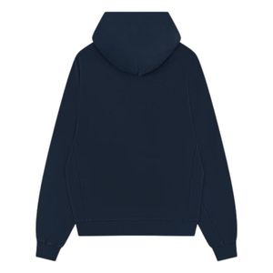 เสื้อฮู้ดดี้เนื้อผ้าริบบ์แบบหนา สีกรมท่า แขนยาว ผ้าฝ้ายนุ่ม สวมใส่สบาย สไตล์ลำลองสำหรับผู้ชาย ทรงพอดีตัว คุณภาพพรีเมียม - Product Image 2