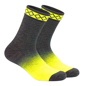 Men's Crew <b>Socks</b> Geometric Pattern Knitted Breathable Sports <b>Socks</b> Summer Yellow <b>Black</b> Cotton Polyester Spandex - Product Image 1