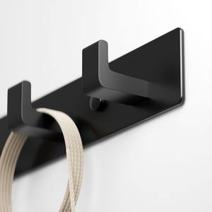 Perchero de Pared Negro con Barra de Metal de 12.5 Pulgadas y 4 Ganchos en Ángulo Recto para Entrada, Baño, Dormitorio y Oficina - Product Image 2