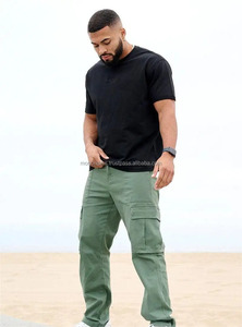 Pantalon de travail MONO RIDERS pour homme, taille haute, en polyester/coton épais, tissé, pour jogging, randonnée, décontracté, coupe droite, devant plat - Product Image 2