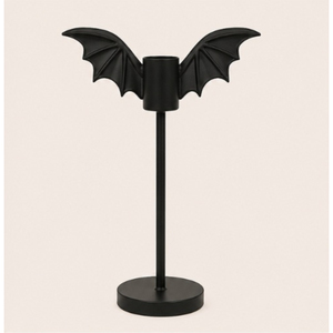 Hot Sale Metal Halloween Bat Candlestick Holder Matte Black <b>Gothic</b> Table Centerpiece for Spooky Party Home Decor <b>Candle</b> Stand - Product Image 1
