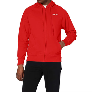 Sudadera con capucha clásica de color rojo brillante para hombre, cómoda para el día a día, estilo urbano y moderno, para uso casual. - Product Image 1