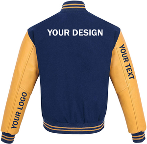 Custom <b>Varsity</b> <b>Jacket</b> Men Minimalist Design Wool Blend <b>Plain</b> Letterman <b>Jacket</b> for Private Label Branding - Product Image 2