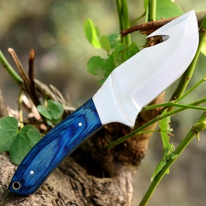 Cuchillo de ganadero hecho a mano de acero al carbono con mango de madera Pukka y funda de cuero fino, cuchillo de carnicero, cuchillo de camping, mango de asta de ciervo - Product Image 5