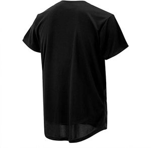 Maillot de baseball unisexe noir à manches courtes, col en V, en polyester anti-humidité, uniforme imprimé personnalisable, toutes saisons, coupe classique - Product Image 2