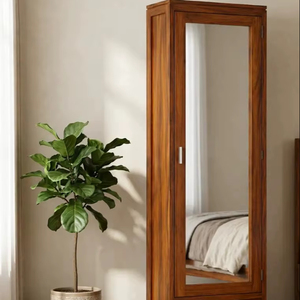 Solid Wood Ultra-<b>Slim</b> <b>Mirror</b> Cabinet | 72 Inch Full Length <b>Mirror</b> Jewelry Armoire | Wholesale Bedroom Furniture - Product Image 1