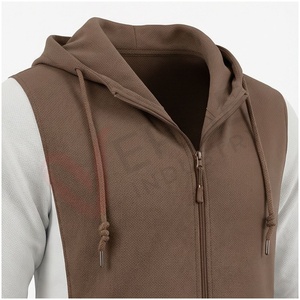 Ensemble de survêtement pour homme, couleur marron, blocs de couleurs, manches longues, capuche, fermeture éclair sur le devant, poches latérales, vêtements décontractés d'automne, coupe régulière - Product Image 3