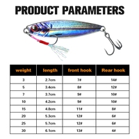 Umpan Pancing Logam Keras 3D Print Baru 3-30g Long Shot Jig Sinking Flash Slow Pitch untuk Memancing Ikan Pike Salmon di Sungai & Danau