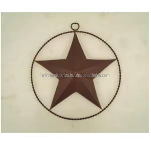 Ornements suspendus d'étoile en aluminium argenté fini martelé pour la suspension décorative d'arbre de Noël à la maison - Product Image 1