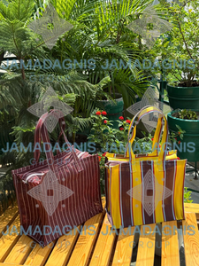 Sac de courses/sac fourre-tout/sac d'épicerie en nylon recyclé noir avec bande blanche, fermeture éclair sur le dessus, tailles personnalisées, poche - Product Image 4