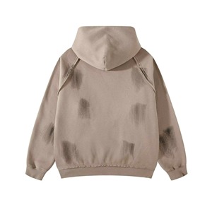 Hoodie personnalisé unisexe surdimensionné en coton French Terry, fabrication artisanale, broderie vieillie, strass, effet vintage délavé à l'acide et à la pierre - Product Image 5