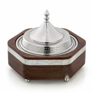 Calentador de Comida con Borde de Madera Curvo Octagonal y Diseño Árabe, Directo de Fábrica, para Hoteles y Restaurantes - Product Image 4