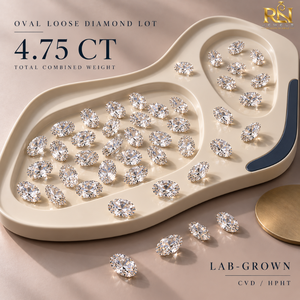 Diamant ovale de 4,75 carats cultivé en laboratoire, couleur DEF, CVD HPHT |   Pierre précieuse à taille symétrique non certifiée avec des proportions personnalisées - Product Image 5