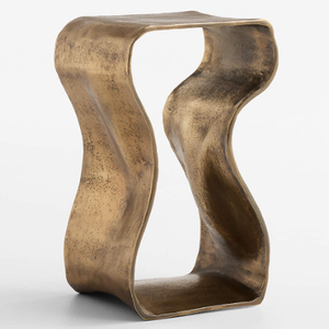 Expressionist Burnished <b>Silver</b> Cast Aluminum Drink <b>Table</b> Modern Irregular Metal <b>Side</b> <b>Table</b> Indoor Drink <b>Tables</b> - Product Image 4