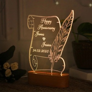 Premium Quality Transparent Personalized 3D Illusion LED Lamp for Loved Ones Custom Acrylic Night <b>Light</b> Available For Sale - Product Image 4