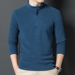 Camiseta Deportiva Casual de Manga Larga para Hombre, 100% Algodón, Secado Rápido, Corte Ajustado, Color Sólido, con Bolsillo, Tejido de Punto - Product Image 2