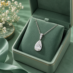 Collar con Colgante de Diamante Cultivado en Laboratorio con Corte de Pera |   Cadena de Lágrima en Oro Sólido de 9K, 14K y 18K, Joyería Fina, Pieza Moderna y Elegante - Product Image 3