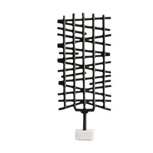 Sculpture noire à la mode pièce décorative faite à la main accrocheuse idéale pour la pièce maîtresse de salon ou de bureau - Product Image 1