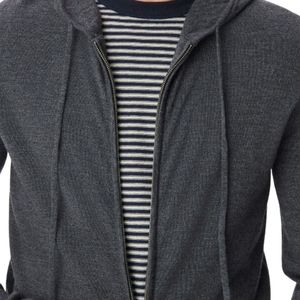 <b>Men</b> Charcoal <b>Grey</b> <b>Zip</b> Up <b>Hoodie</b> Long Sleeve Hooded Sweatshirt Casual Streetwear Warm Soft Custom Logo OEM Manufacturer Wholesale - Product Image 3