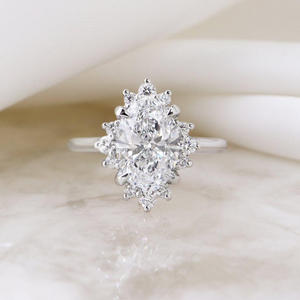 IGI/GIA Lab Grown Vintage 14k jaune mariage/fiançailles unisexe bague ovale coupe diamant fin or blanc anniversaire digne de fête - Product Image 3