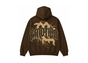 Sudadera con capucha unisex de alta calidad con cremallera y estampado directo de tinta blanca, diseño exclusivo Mixed EMOTION - Product Image 4