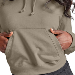 Sudadera con Capucha Verde Oliva para Mujer, Perfectionists, Manga Larga, Casual, Color Sólido, Tejido de Algodón Transpirable, con Bolsillo Frontal - Product Image 6
