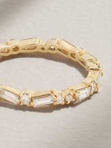 Anillo de Compromiso y Matrimonio de Oro Sólido de 18K con Diamantes de Corte Baguette Certificados por IGI, Joyería Fina de Lujo, Diseño Personalizado para Mujer - Product Image 2