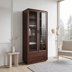 Mueble de Almacenamiento Moderno para Sala de Estar, con Puertas Estilo Shaker Minimalistas de Madera Sólida de Roble, 2 Cajones, 3 Estantes y 3 Años de Garantía - Product Image 6