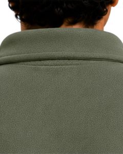 Green <b>Men</b> Oversized Quarter Zip Sweatshirt <b>Pullover</b> Fleece Cotton Polyester Casual Winter Sweatshirt With Stand Collar Zip Neck - Product Image 3