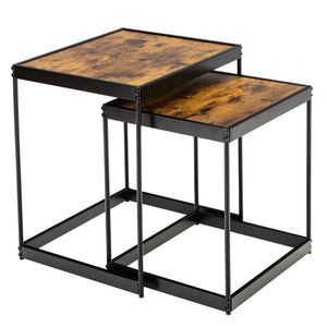 Tavolini da caffè classici moderni da 2 pezzi per soggiorno in stile classico - Product Image 2