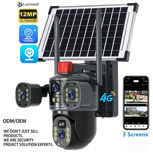 Telecamere di Sicurezza V380 da Esterno con Pannelli Solari WiFi, Scheda SIM 4G, PTZ, Telecamera di Sorveglianza con Faretto, Rilevamento Movimento, 12MP 4K Impermeabile - Product Image 1