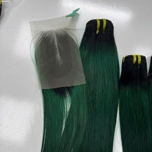 Paquete de Cabello Humano Virgen Vietnamita Crudo con Doble Trama y Cierre, Color Verde Ombre, Envío Rápido, Calidad Premium de Lujo - Product Image 2
