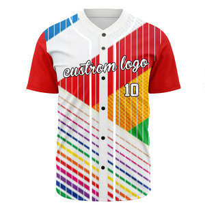 Maillots de baseball personnalisés pour hommes, imprimés par sublimation numérique, 100 % polyester, col rond, uniforme de softball - Product Image 6