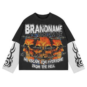 Camiseta de Manga Larga con Estampado Digital Artístico, Corte Holgado, Diseño de Apliques Texturizados, Estilo Casual - Product Image 4