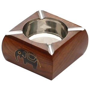 ที่เขี่ยบุหรี่แบบโบราณที่ไม่ซ้ำใครที่เขี่ยบุหรี่แบบกำหนดเองโลหะ/ไม้แกะสลัก - Product Image 5