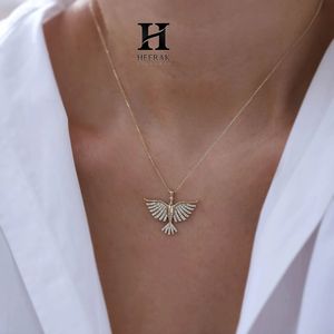 Pendentif en or 14 carats avec motif d'oiseau serti de diamants, collier de luxe, fabricant de bijoux - Product Image 1