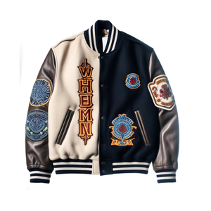 <b>Top</b> Selling 100% Original <b>Leather</b> Letterman Varsity Jacket Men Premium Breathable Winter <b>High</b> Street - Product Image 3