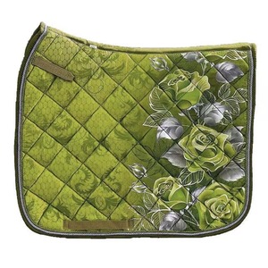 Almohadilla de Montura para Caballo Acolchada Floral Personalizada en Magenta, Rosa y Morado con Ribete Plateado, Transpirable, para Equitación y Doma Clásica, Suministro OEM - Product Image 3