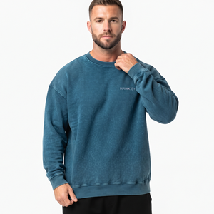 Sudadera de Alta Calidad para Hombre, Lavado Ácido, Hombros Caídos, 100% Algodón, Logotipo Frontal Personalizado, Fabricante Mayorista - Product Image 3