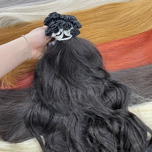 สินค้าดี ขายส่งผมเวอร์จินแท้จากผู้ผลิต  ต่อผมแบบปลายแบน ทุกสี ผมธรรมชาติแบบเวฟ ผมดิบเวียดนาม - Product Image 1
