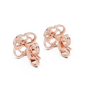 Juego de pendientes clásicos con diamantes cultivados en laboratorio en oro rosa macizo de 18 quilates para compromiso, boda, fiesta, regalo de San Valentín, uso diario para mujeres - Product Image 2