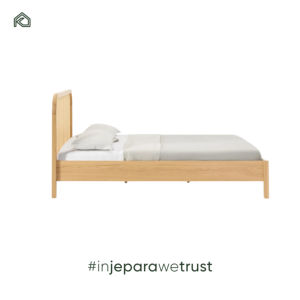 Lit Moderne en Rotin avec Cadre en Bois Massif, Style Mid-Century, Sculpté à la Main, Confortable, Taille et Couleur Personnalisables pour Hôtel et Chambre à Coucher - Product Image 3