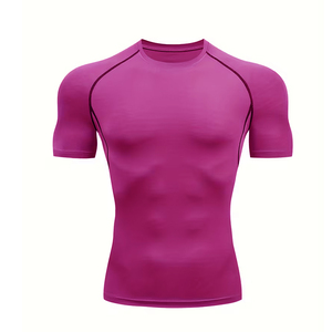 High Quality Custom Workout Short Sleeve Gym Sport Top T Shirt Shirt Men Compress Training Fitness Gym Wear - Product Image 1