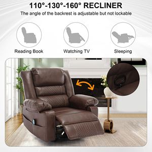 Breathable Leather Manual <b>Recliner</b> Chair for Living Room Massage Sofa with Comfortable Reclining Features - Product Image 5